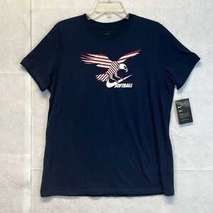 NWT NIKE T-Shirt Women's Large Obsidian Blue American Eagle Swoosh Softball Tee